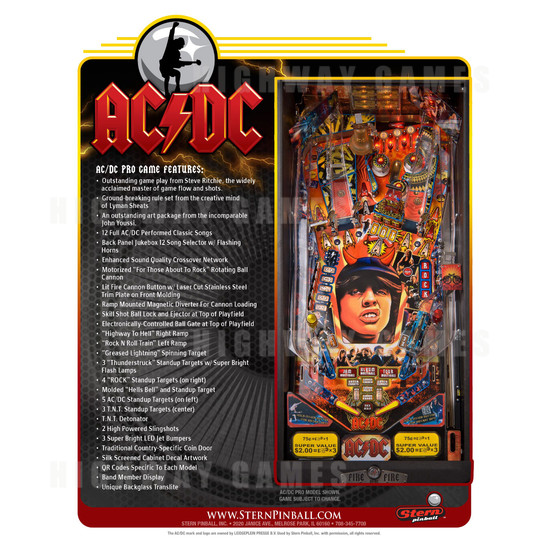 AC/DC Pro Pinball Arcade Machine - Brochure 2