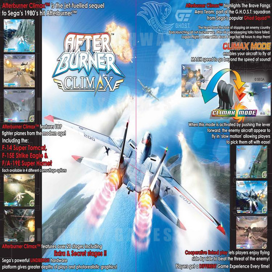 After Burner Climax DX  Arcade Machine - Brochure Front