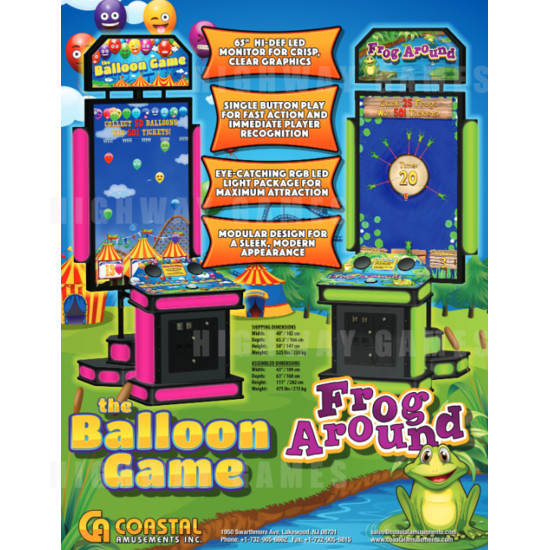 The Balloon Game Arcade Machine - frog around and balloon game brochure.png