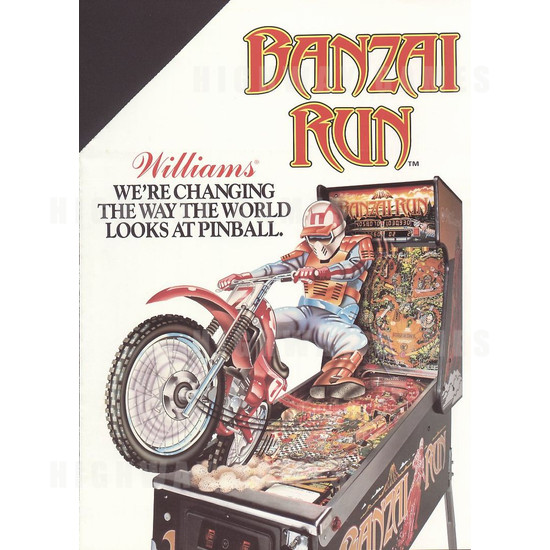 Banzai Run Pinball (1988) - Brochure Front