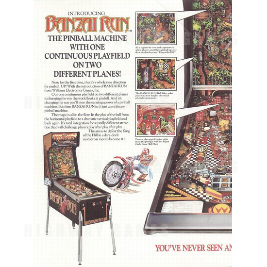 Banzai Run Pinball (1988) - Brochure Inside 01