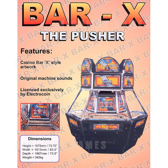 Bar-X (the pusher) Coin Pusher Medal Machine - Brochure