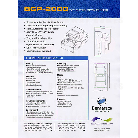 BGP 2000 (printer) - Brochure Back