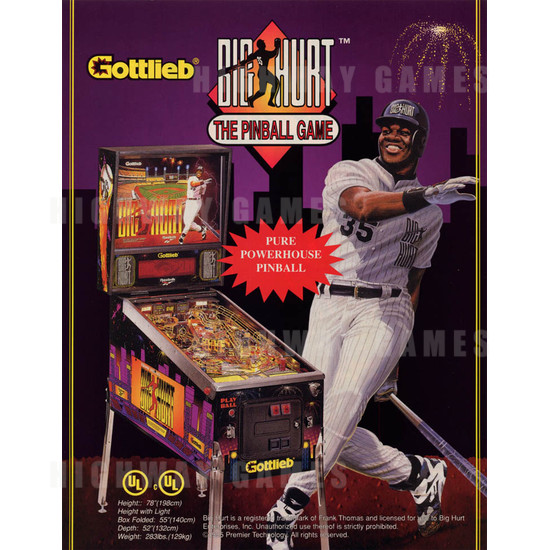 Big Hurt Pinball (1995) - Brochure Front