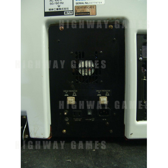 Blast City Arcade Cabinet - Back Plate