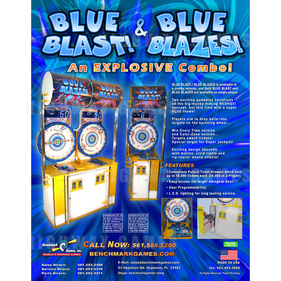 Blue Blast & Blue Blazes Ticket Redemption Machine - Brochure