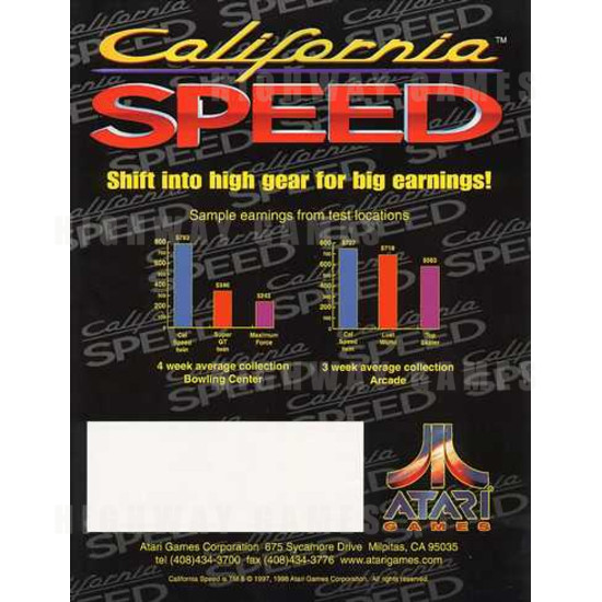California Speed DX - Brochure Back