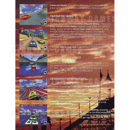 California Speed SD Arcade Machine - Brochure Inside 01