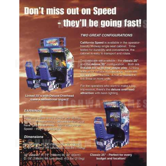 California Speed SD Arcade Machine - Brochure Inside 02
