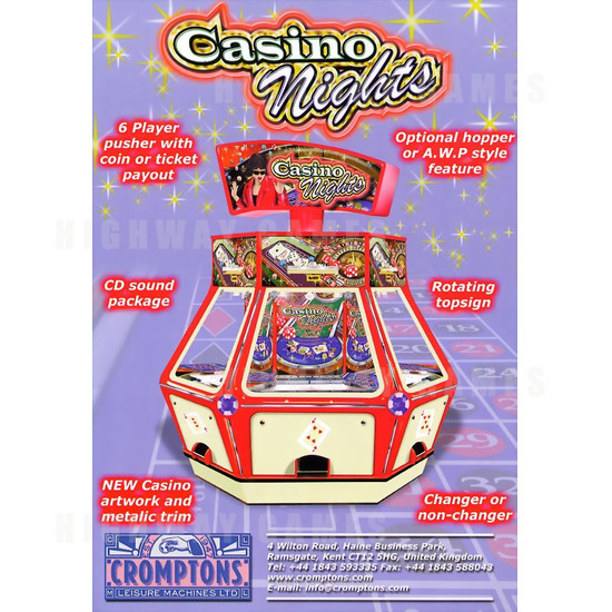 Casino Nights Coin Pusher Medal Machine - Brochure