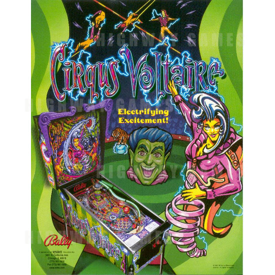 Cirqus Voltaire Pinball (1997) - Brochure Front