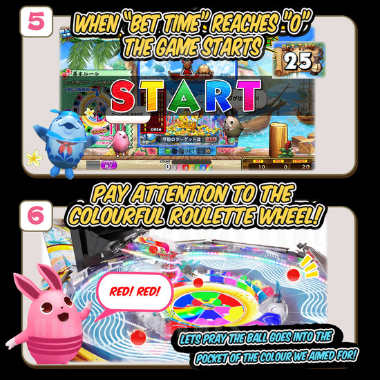 ColorCoLotta: Mezase! Yumeno Takarajima Arcade Machine - How to play - Step 5 and Step 6