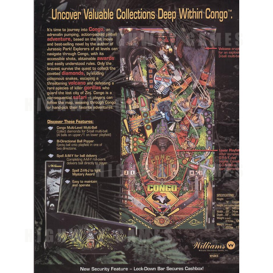 Congo Pinball (1995) - Brochure Back
