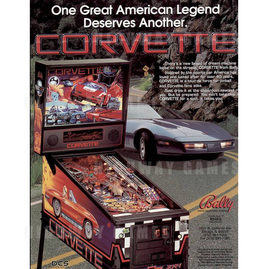 Corvette Pinball (1994) - Brochure Front