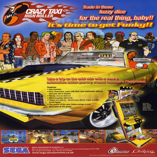 Crazy Taxi High Roller Naomi Upright - Brochure
