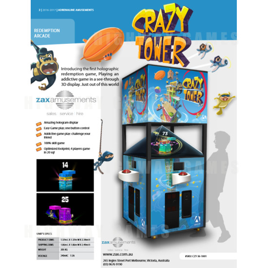 Crazy Tower Ticket Redemption Game - Betson Enterprises