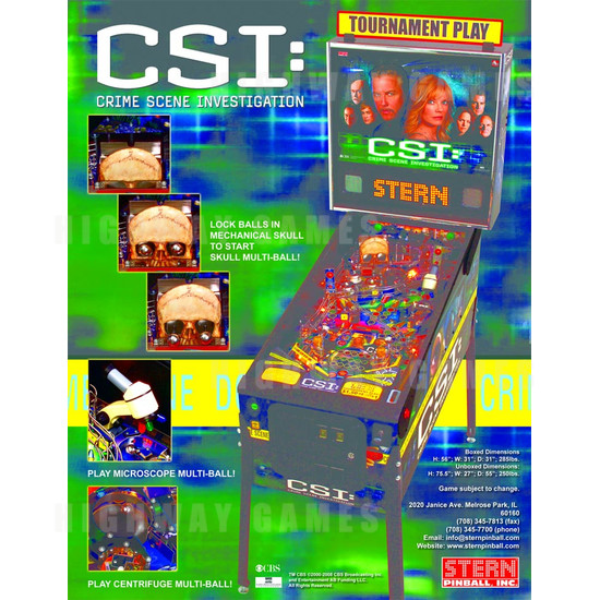 CSI: Crime Scene Investigation Pinball (2008) - Brochure