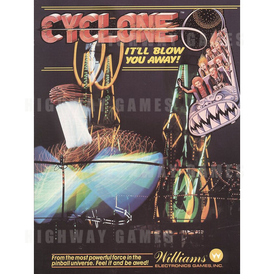 Cyclone Pinball (1988) - Brochure Front