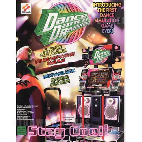 Dance Dance Revolution Arcade Machine - Brochure Front