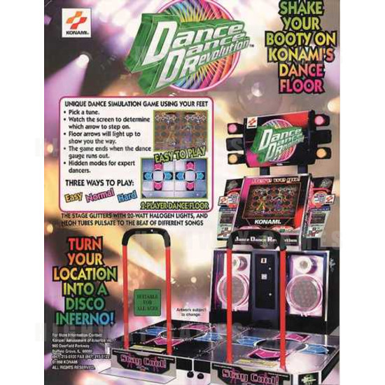 Dance Dance Revolution Arcade Machine - Brochure Back