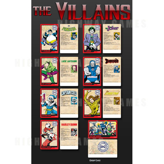 DC Superheroes 4 Player Ticket Pusher Machine - The Villain collectible cards
