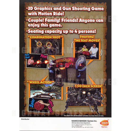 Deadstorm Pirates 4D+ Arcade Machine - Brochure Back