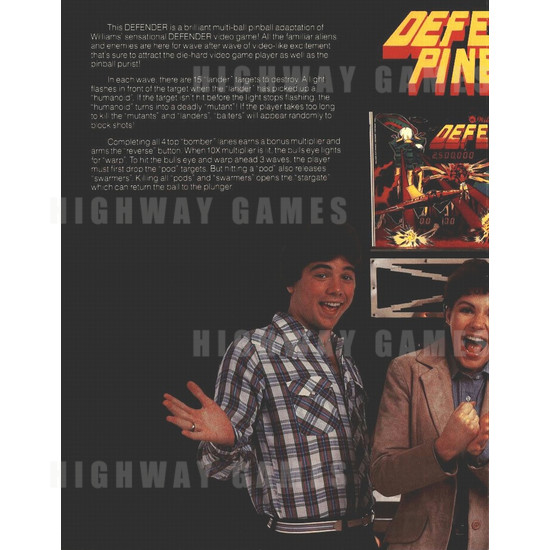 Defender Pinball (1982) - Brochure Inside 01