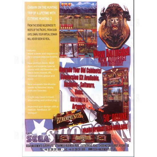 Extreme Hunting 2 Arcade Machine - Brochure Back