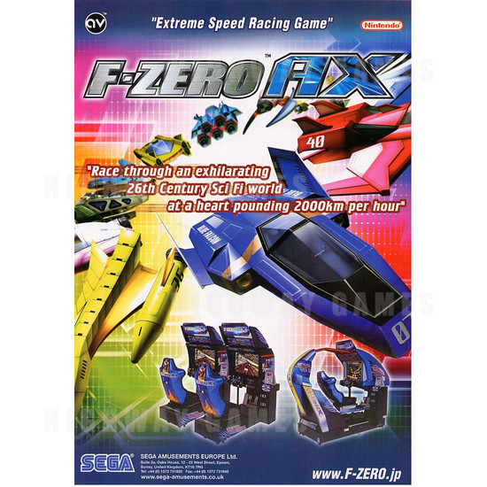 F-Zero AX Deluxe Arcade Driving Machine - Brochure Front