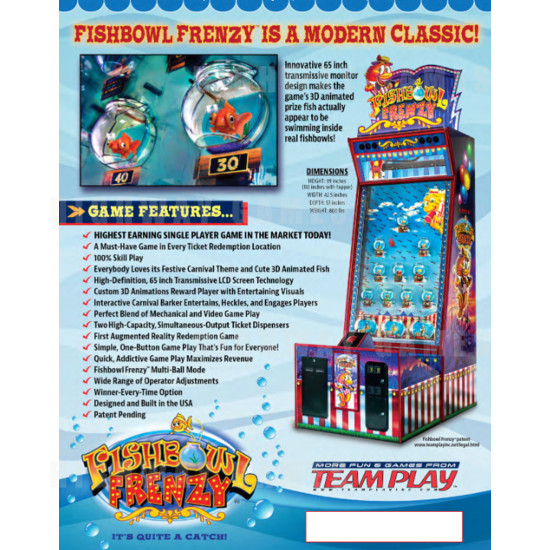 Fishbowl Frenzy Arcade Machine - Fishbowl Frenzy Arcade Machine Brochure