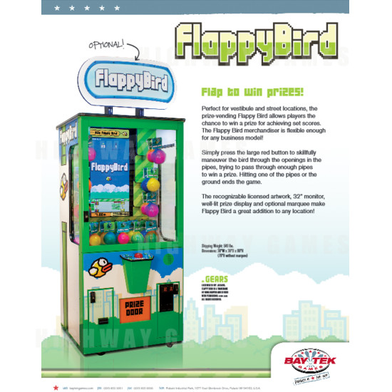 Flappy Bird Merchandiser Arcade Machine - Flappy Bird Merchandiser Arcade Machine Brochure