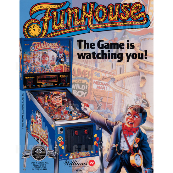 Funhouse Pinball (1990) - Brochure Front