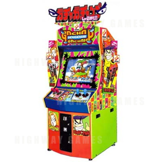 Gachaga Champ Arcade Machine (Bishi Bashi Series) - Machine with Full Marquee