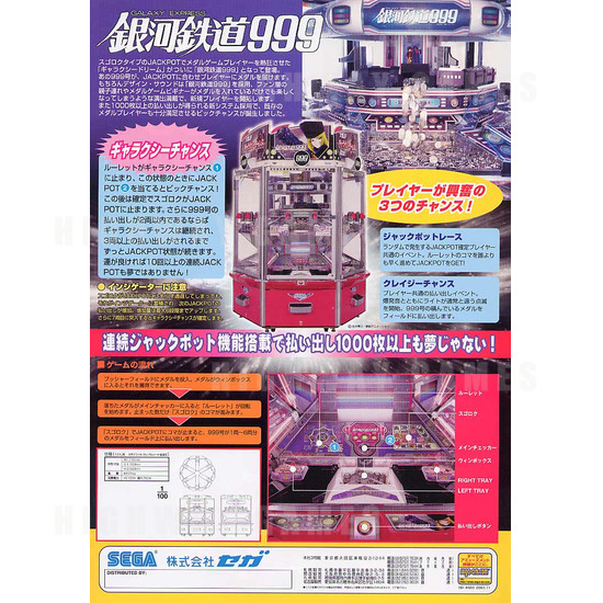 Galaxy Express Coin Pusher Medal Machine - Brochure Back