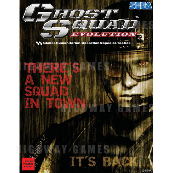 Ghost Squad Evolution DX Arcade Machine - Flyer Front