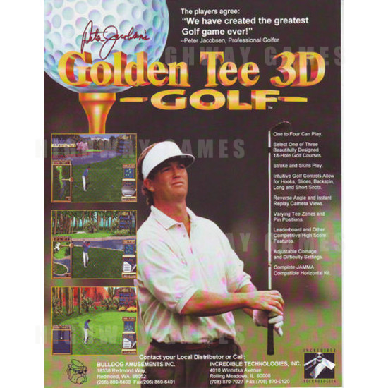 Golden Tee 3D Golf Arcade Machine 1995 - Brochure 2