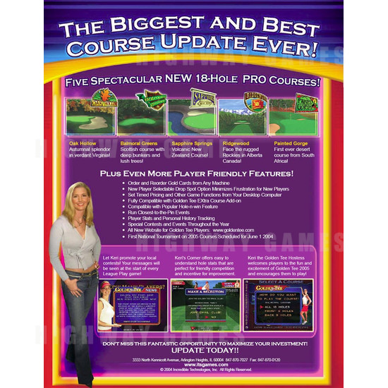 Golden Tee Fore! 2005 - Brochure Back