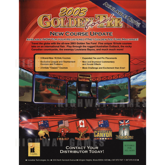 Golden Tee Fore! 2003 - Brochure