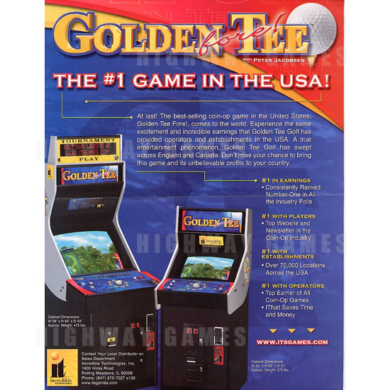 Golden Tee Fore! - Brochure Front