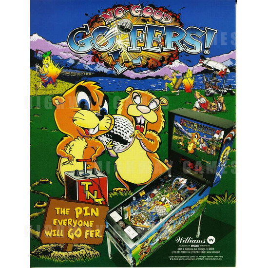 No Good Gofers Pinball (1997) - Brochure Front