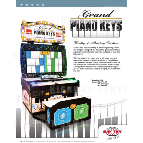 Grand Piano Keys Arcade Machine - Grand Piano Keys Arcade Machine Brochure