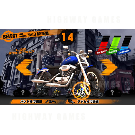 Harley Davidson: King of the Road SD Arcade Machine - Screenshot
