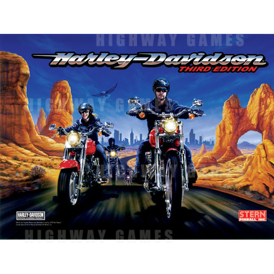 Harley Davidson Third Edition Pinball (2005) - Backglass