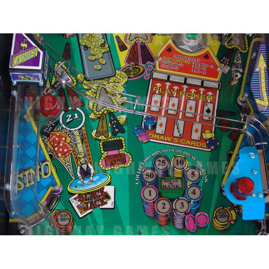 High Roller Casino Pinball (2001) - Playfield Middle View