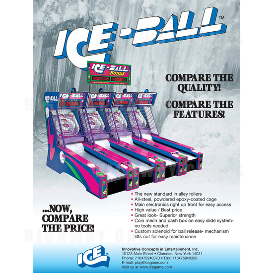 Ice Ball Alley Roller Arcade Machine - Brochure