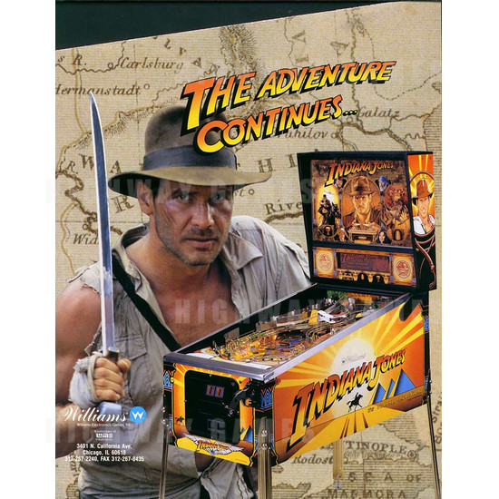 Indiana Jones: The Pinball Adventure (1993) - Brochure Front