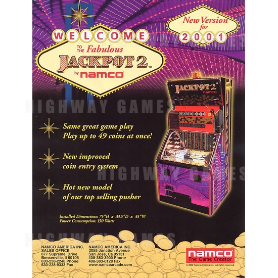 Jackpot 2 Medal Machine - Brochure 1 147KB JPG