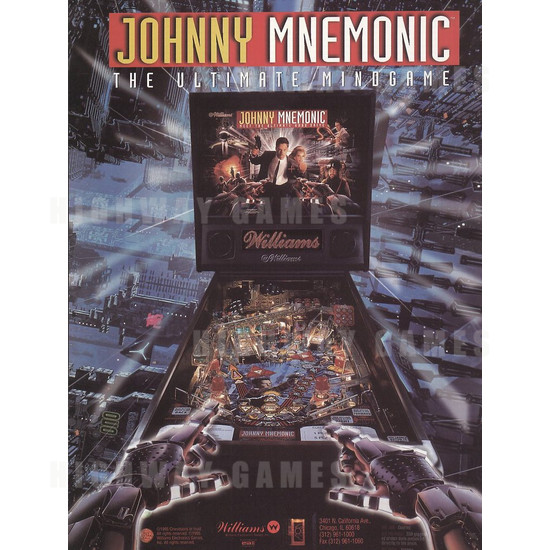 Johnny Mnemonic Pinball (1995) - Brochure Front