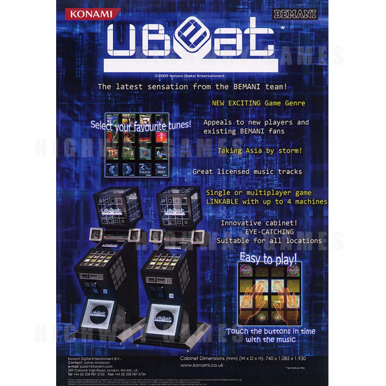 Jubeat Arcade Machine - Brochure