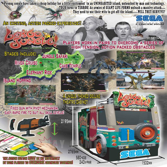 Let's Go Jungle DX Arcade Machine - Brochure Back